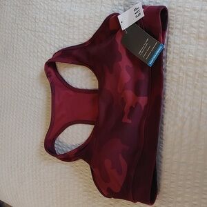 💚Nwt Women's Gap Fit Burgundy Cammo Work Out Bra
